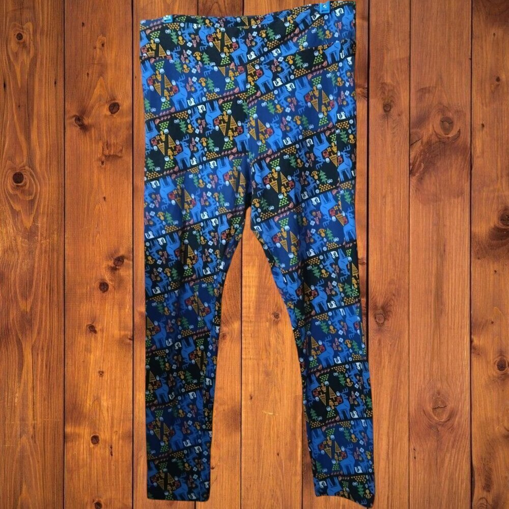 LuLaRoe Tall & Curvy (TC) Leggings Colorful Casual Pull On Comfort Waistband